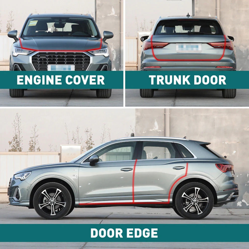 5M Universal Car Door Edge Guards Strip Scratch Protector Black