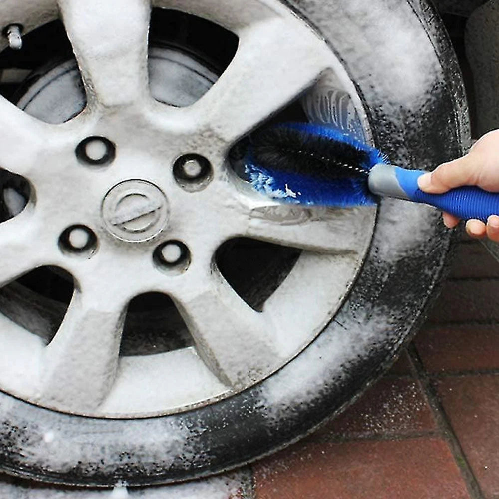 Car Rim Wheel Cleaning Brush Double Sided Blue 28cm
