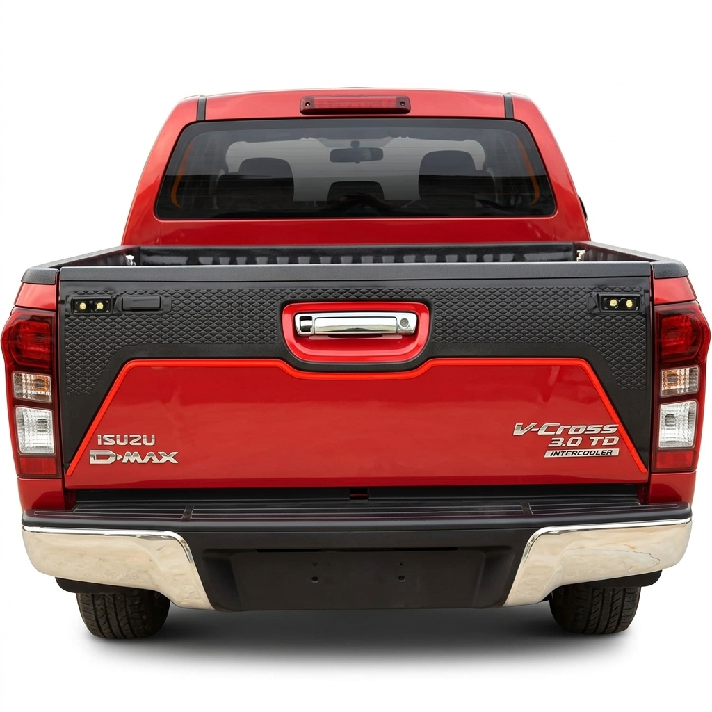 Isuzu D-Max Tail Gate Cover With LED Black Rear Trim