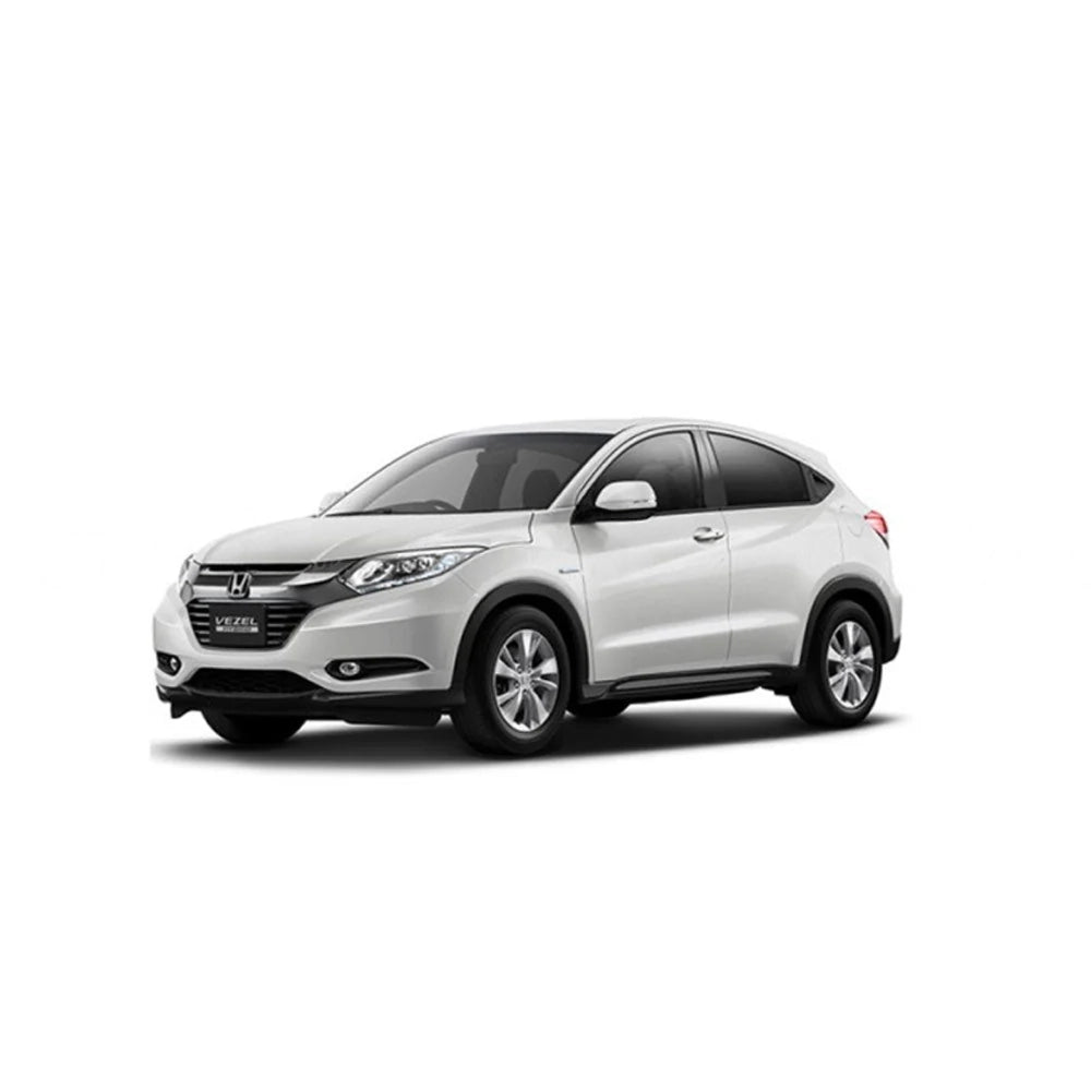 Black 3-piece carpet floor mat set for Honda Vezel, shown with vehicle