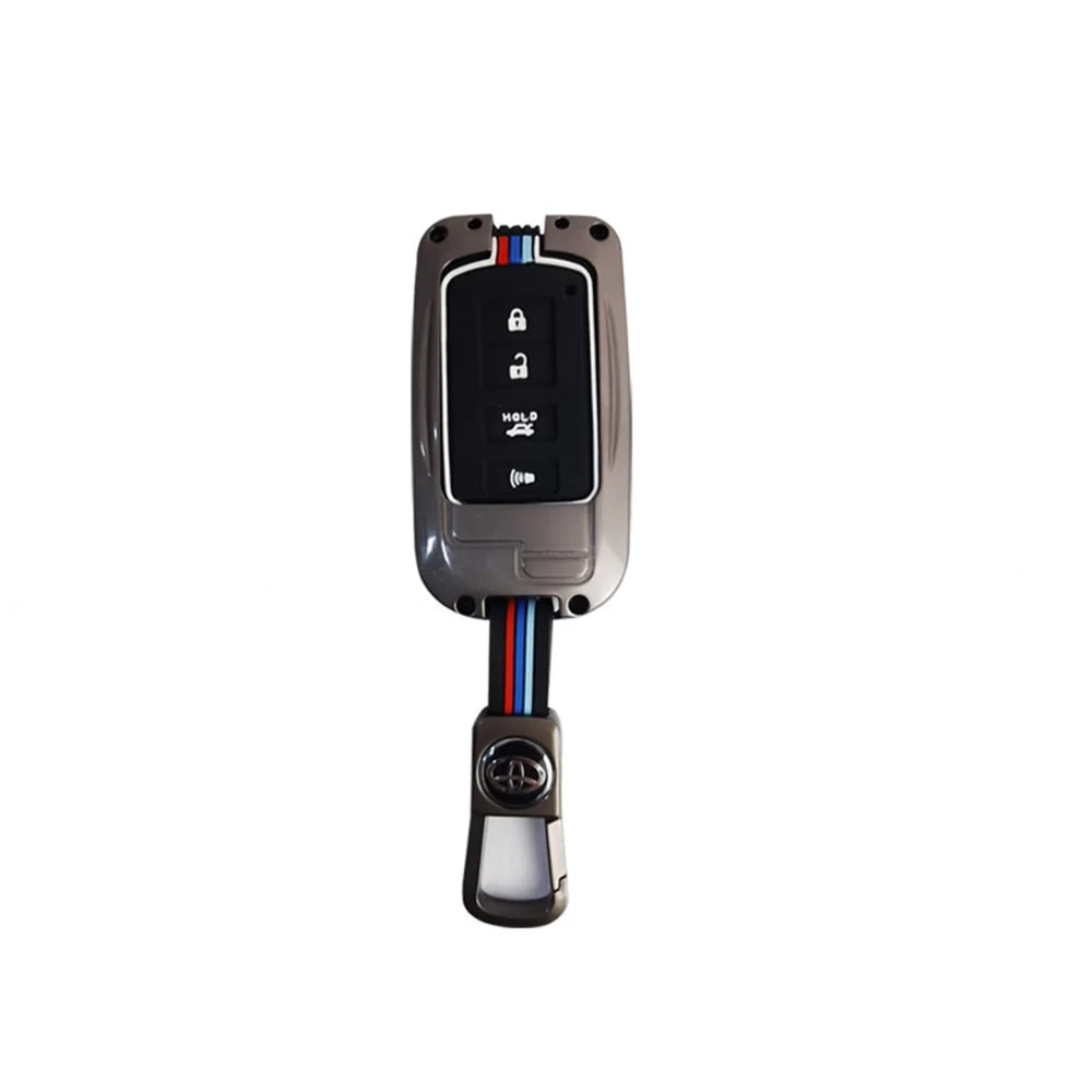 Toyota Corolla Grande Metal Key Cover (2017-2022) – Premium Metallic Grey Case