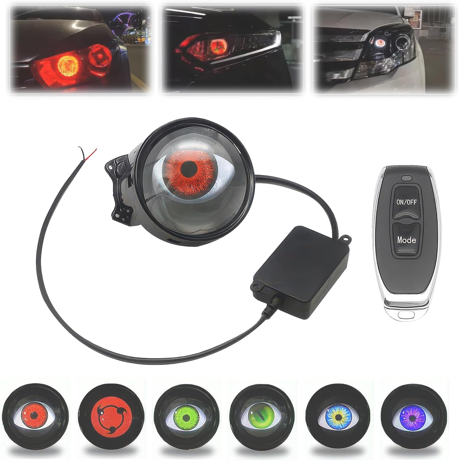 Devil Eyes 8 Pattern Dynamic LED Projector Headlights & Fog Lamps Universal Fit