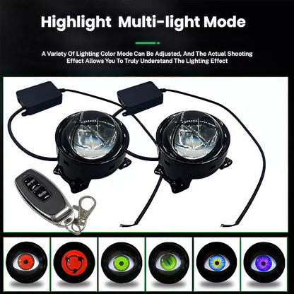 Devil Eyes 8 Pattern Dynamic LED Projector Headlights & Fog Lamps Universal Fit