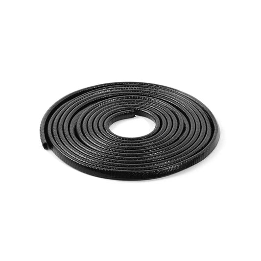 Black coiled car door edge guard strip for scratch protection, flexible rubber