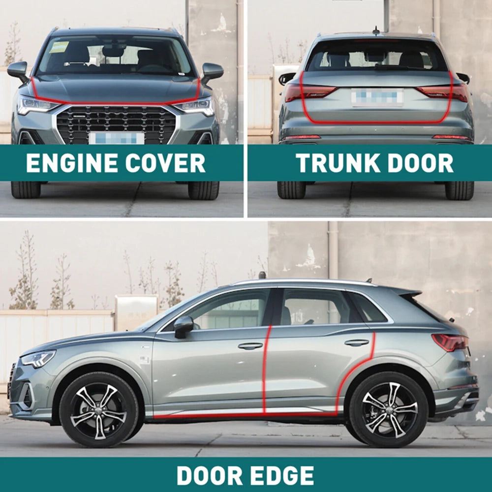 Elite Autos 5M Universal Car Door Edge Guards Strip Scratch Protector Grey