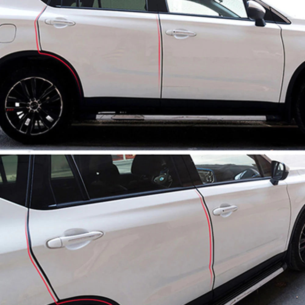 Universal Car Door Edge Guard Strip Red 5M Scratch Protector
