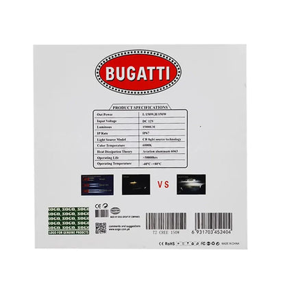 Bugatti T2 Cree Plus Car LED Headlight 150W 15000LM 6000K Pure White