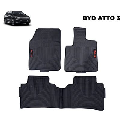 BYD Atto 3 EV Latex Imported Rubber Floor Mats Black