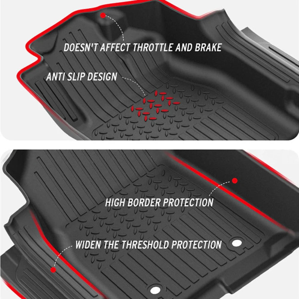 BYD Shark 6 TXR 5D TPE Floor Mats Premium Black 2025-26