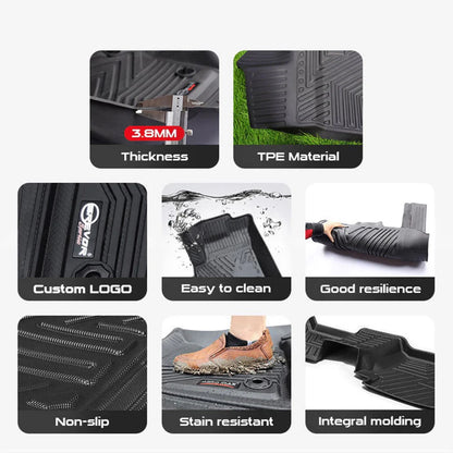 BYD Shark 6 TXR 5D TPE Floor Mats Premium Black 2025-26