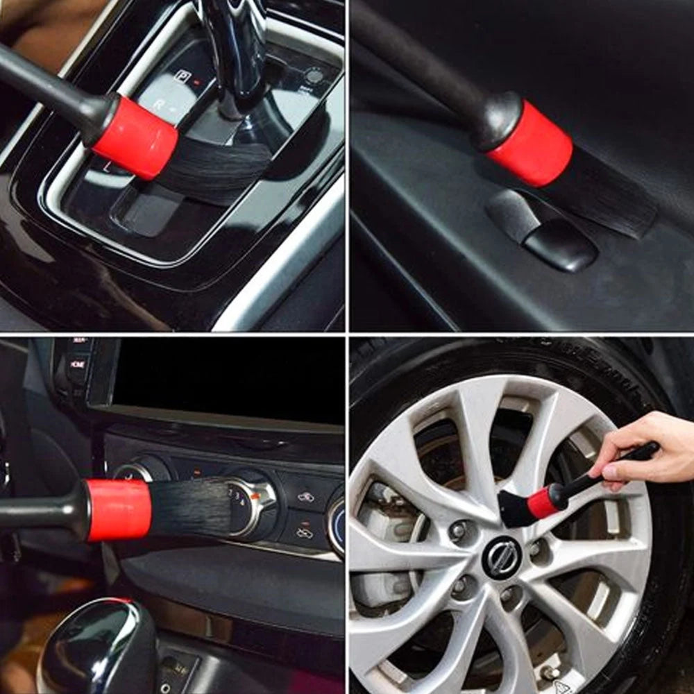 Car Detailing & Cleaning Brush Set (5 Pcs) - Multi-Size Detail Brushes