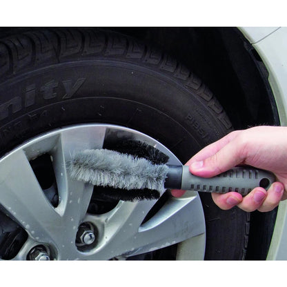 Car Rim Wheel Cleaning Brush Double Sided Grey Black
