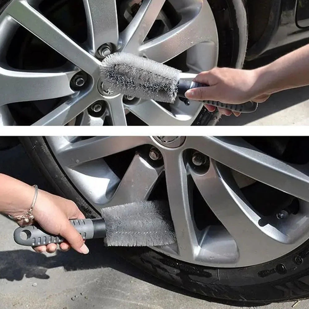 Car Rim Wheel Cleaning Brush Single Sided Grey 25.5cm