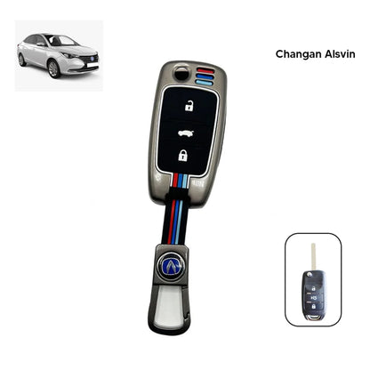 Changan Alsvin Metal Key Cover (2021-2026) – Premium Metallic Grey Case