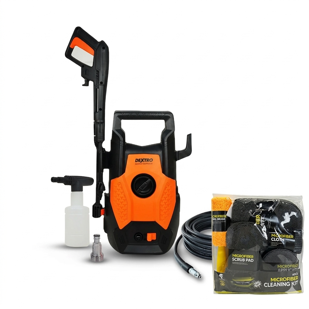 Dextro DX-110 Turbo Pressure Washer 110 Bar With Microfibre Kit