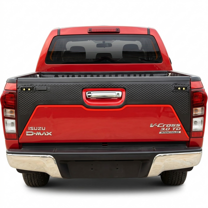 Isuzu D-Max Tail Gate Cover With LED Black Rear Trim