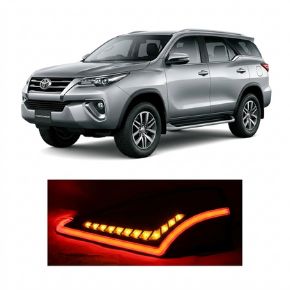 Toyota Fortuner LED Taillamp Cover Black 2016-19 ABS Guard