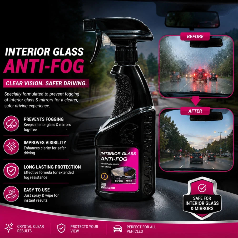 Gladiator Interior Glass Anti Fog Spray 500ml GT309