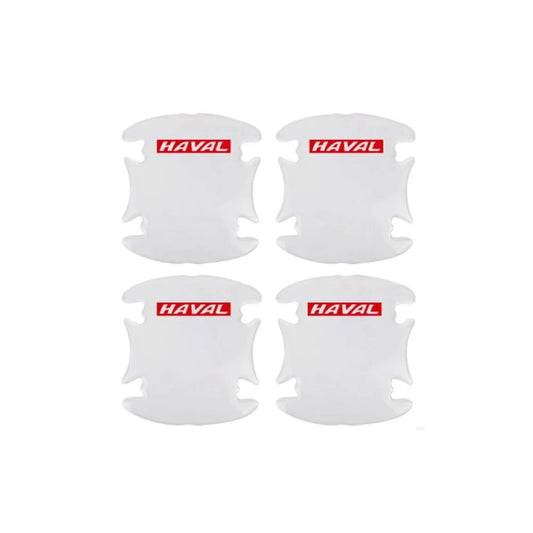 Transparent door handle scratch guards, four protective stickers with HAVAL logos