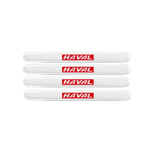 Set of four transparent door handle protectors with HAVAL red logo strips