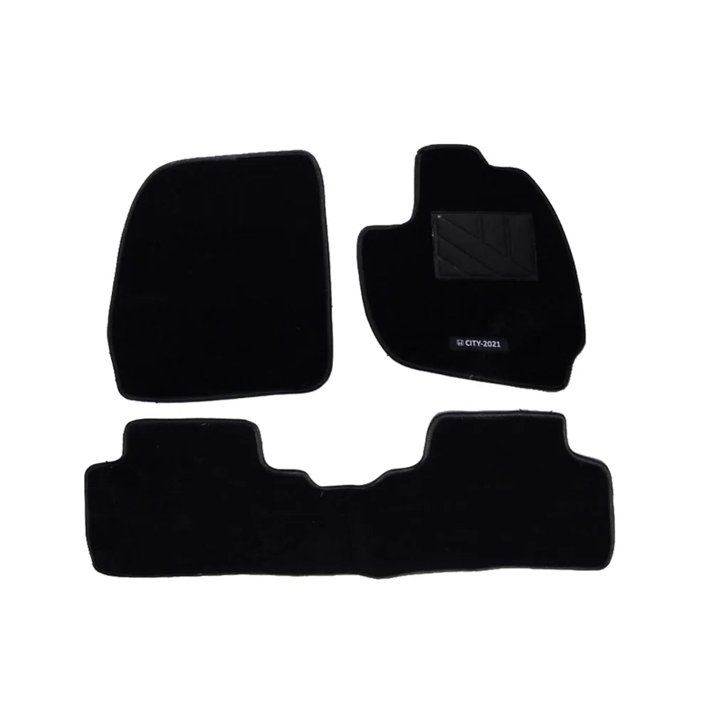 Honda City 2021-23 Carpet Floor Mats Black 3pcs Set