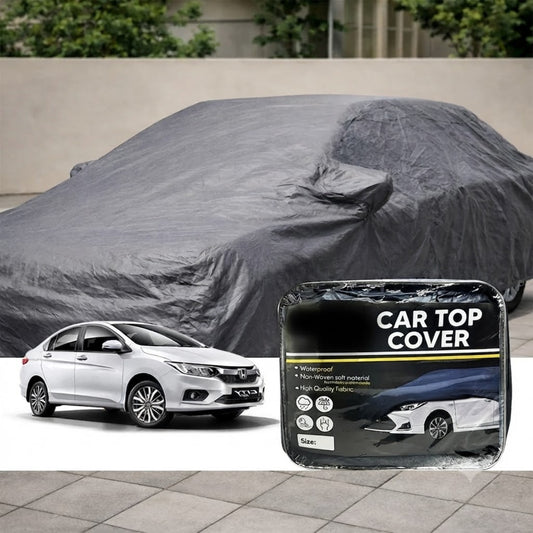 Gray waterproof non-woven car top cover with retail package
