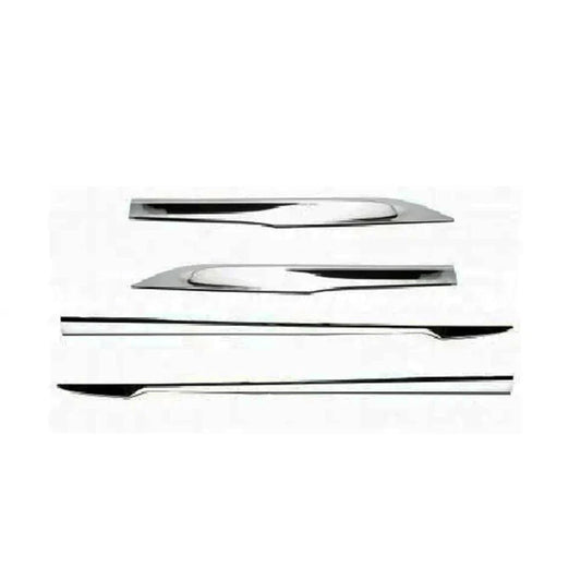 Lower chrome door moulding trim pieces, glossy silver ABS body molding set