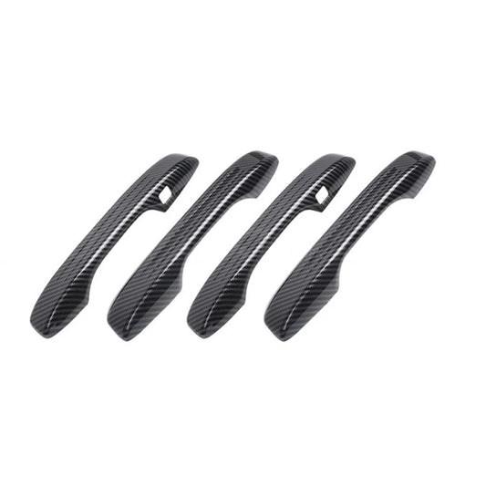 Carbon fiber-style door handle covers, 4-piece set with handle openings