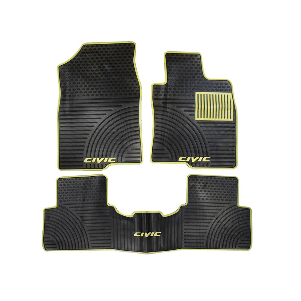 Honda Civic 2016-21 PVC Rubber Floor Mats Black 3pc