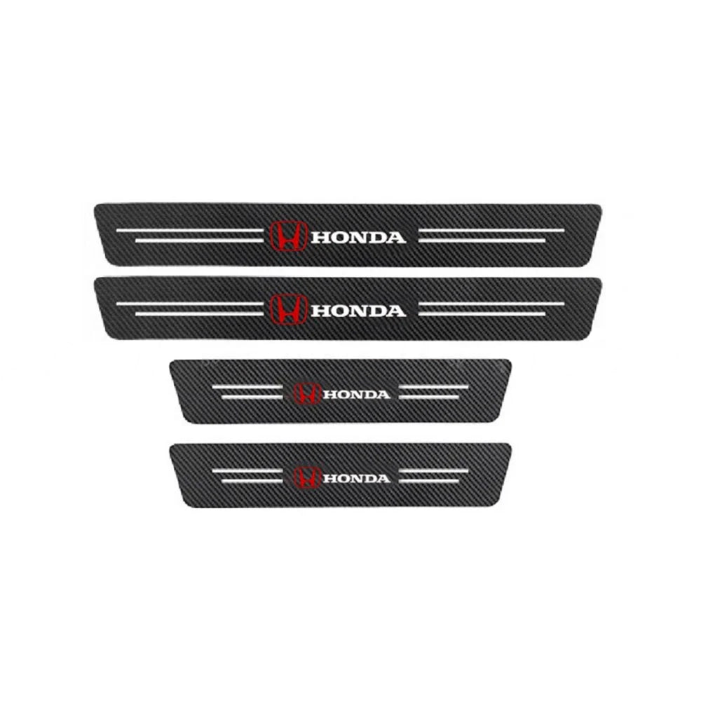 Honda Logo Car Door Sill Protector Carbon Fiber Guard