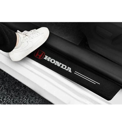 Honda Logo Car Door Sill Protector Carbon Fiber Guard