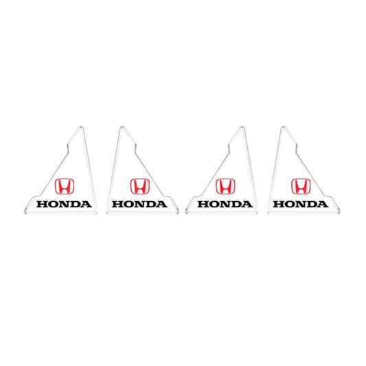Set of four transparent Honda door corner protector guards, triangular