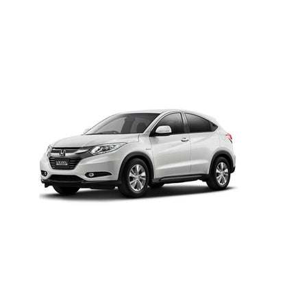 Black 3-piece carpet floor mat set for Honda Vezel, shown with vehicle