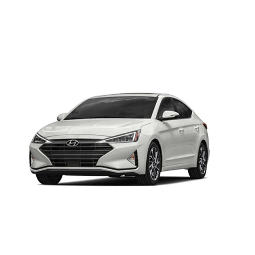 White Hyundai Elantra sedan front view