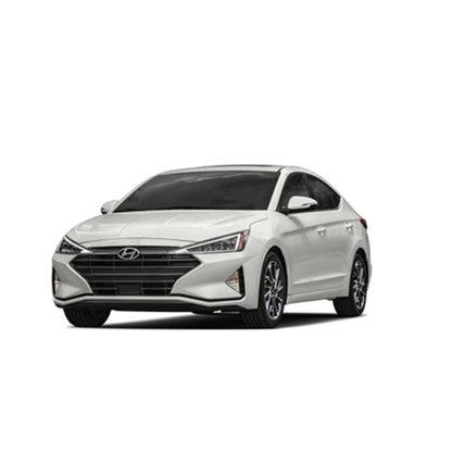 White Hyundai Elantra sedan front view