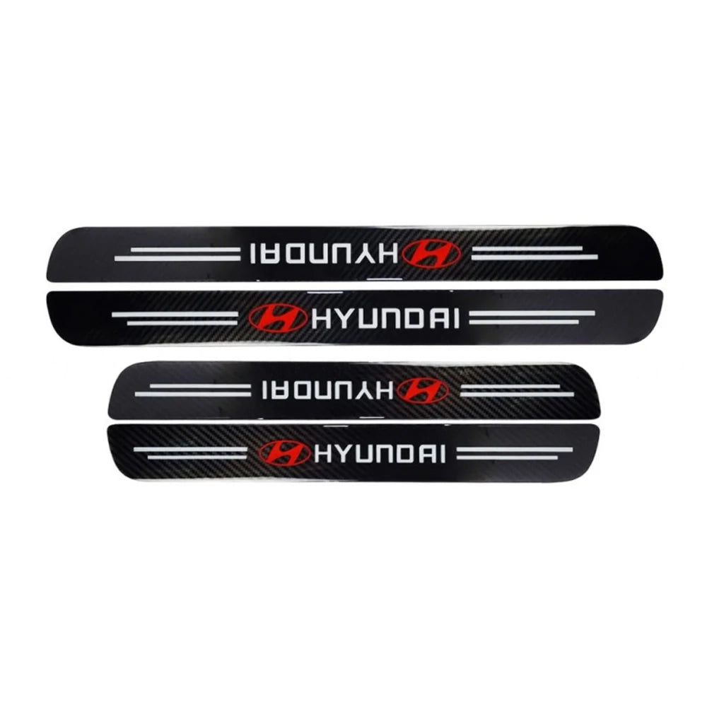 Hyundai Logo Carbon Fiber Door Sill Protector Set