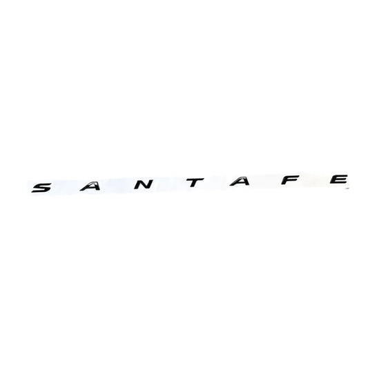 Santa Fe letter logo sticker, spaced black letters in a single line