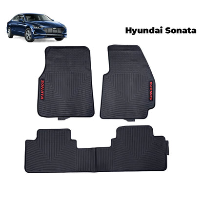 Hyundai Sonata 2021-2024 Rubber Floor Mats Black Imported
