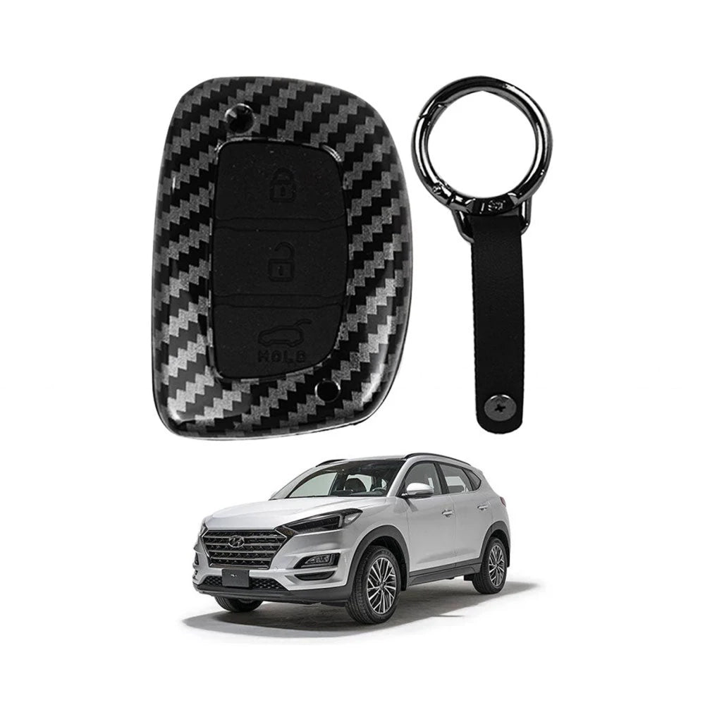 Hyundai Tucson Carbon Key Cover (2020-2024) – Black Case
