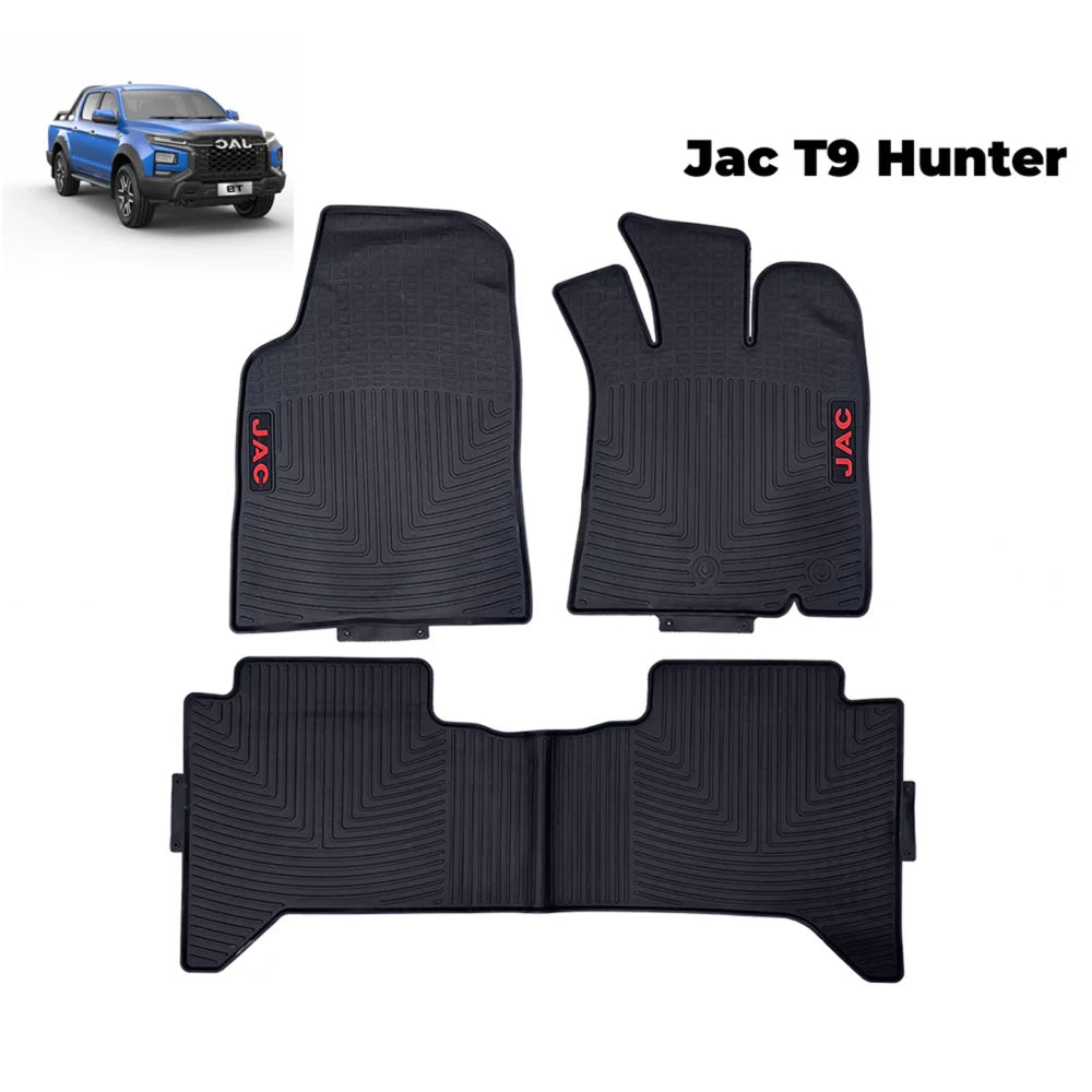 Jac T9 Hunter Latex Imported Rubber Floor Mats Black