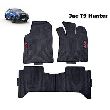 Jac T9 Hunter Latex Imported Rubber Floor Mats Black