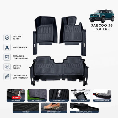 Black 3D fit floor mat set with molded channels and raised heel and edge areas