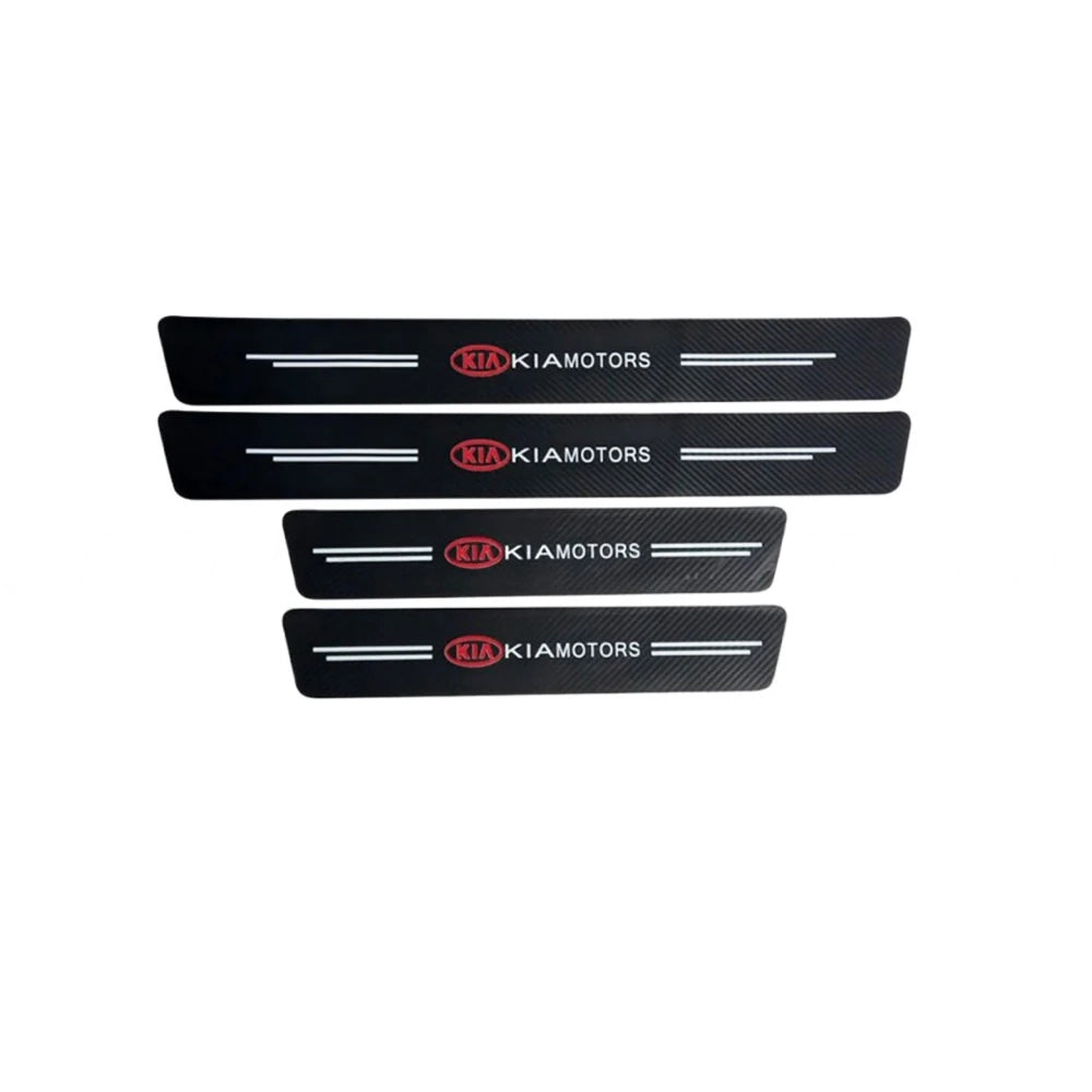 Kia Door Floor Panel Guard Carbon Fiber Scuff Protector
