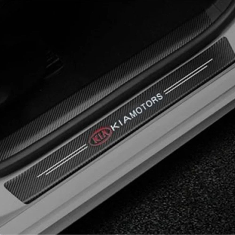 Kia Door Floor Panel Guard Carbon Fiber Scuff Protector