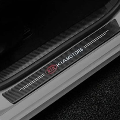 Kia Door Floor Panel Guard Carbon Fiber Scuff Protector