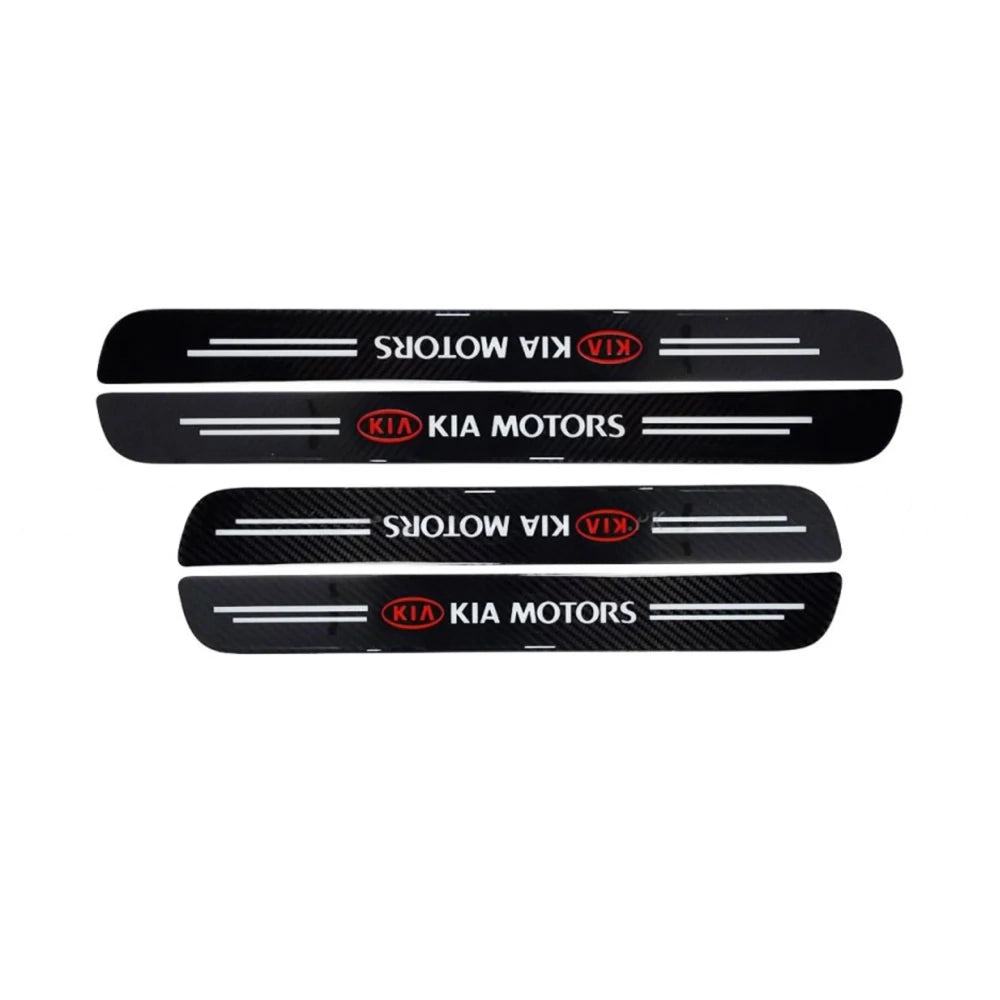 Kia Carbon Fiber Door Sill Protector Scuff Plate Set