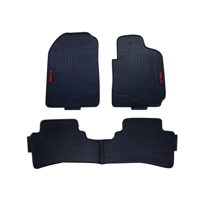 Kia Stonic black rubber floor mat set with raised pattern and molded heel pads