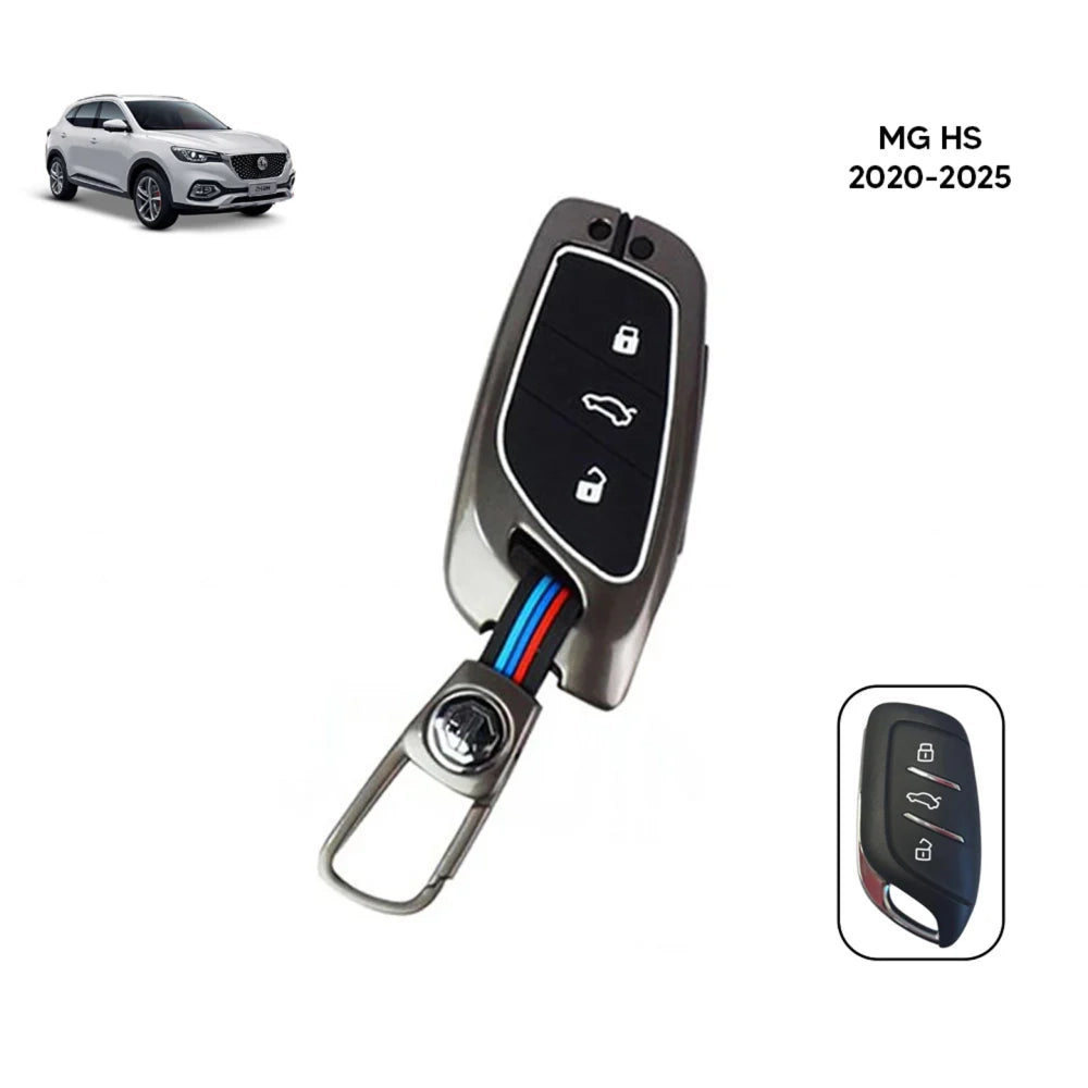 MG HS Metal Key Cover (2020-2025) – Premium Metallic Grey Case