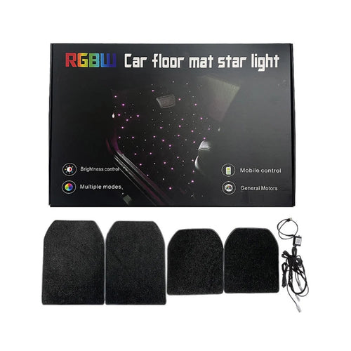 Starlight Car Floor Mats Fiber Optic RGBW 4pcs Universal