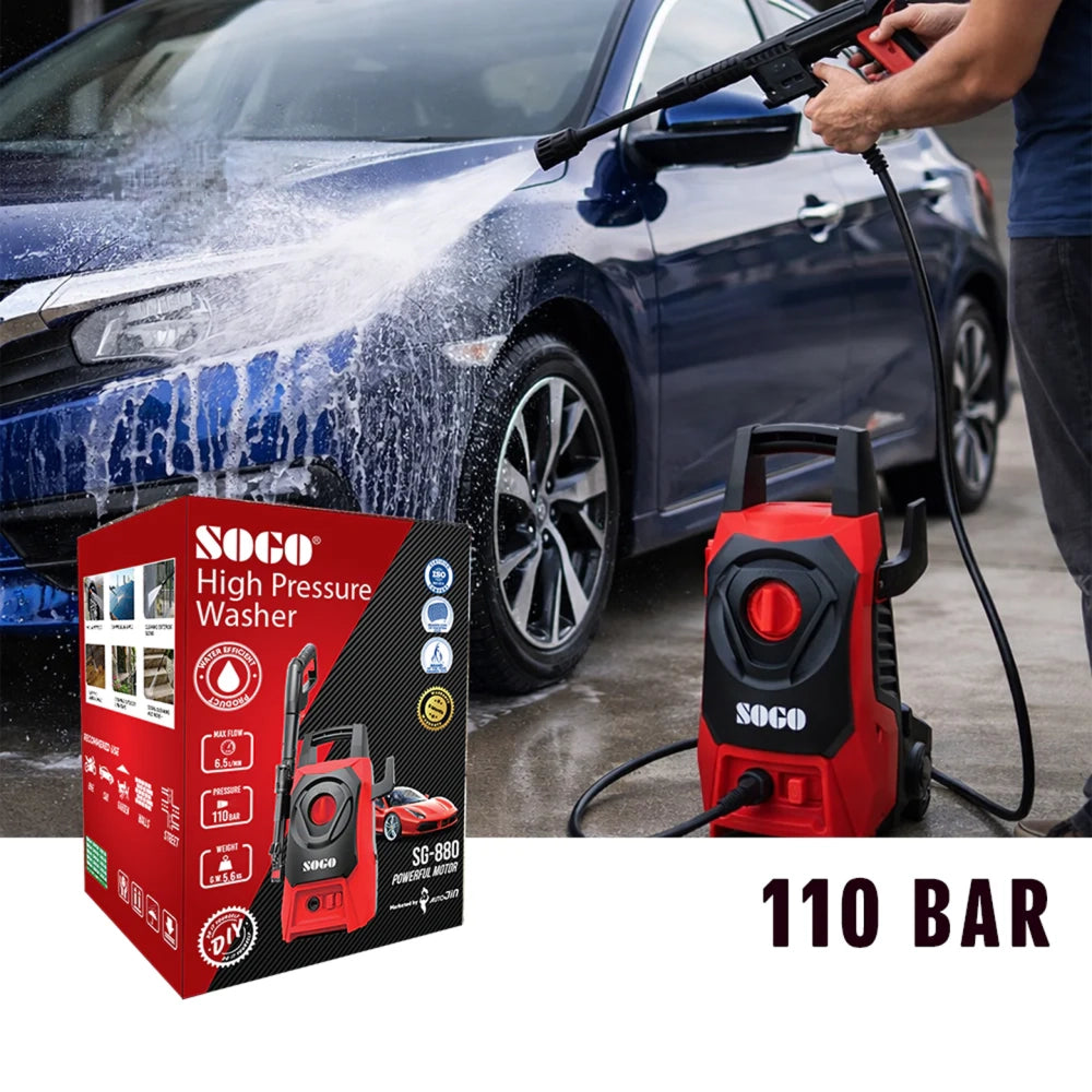 Sogo SG-880 High Pressure Car Washer 110 Bar Portable Cleaner